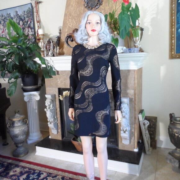 Stella McCartney Black Cocktail Dress w/Lace Inserts Detail Size S - Picture 2 of 16